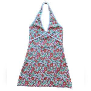 ZARA Retro Style Floral Mini Halter Dress.Size S